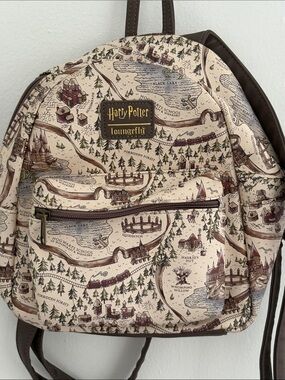 Loungefly Harry Potter Hogwarts school grounds map print mini backpack